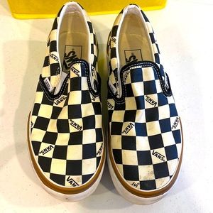 Vans Platform Slipons (wedge heel) 7W Checkered black & white